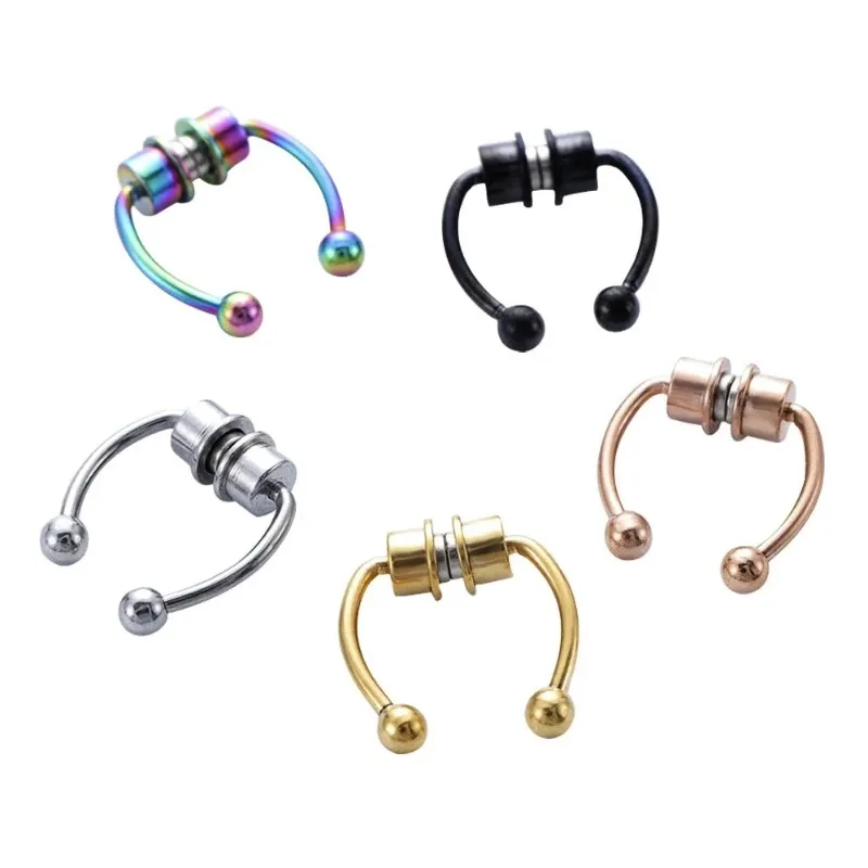Body Jewelry And Piercing - Anillos magnéticos falsos para la nariz,