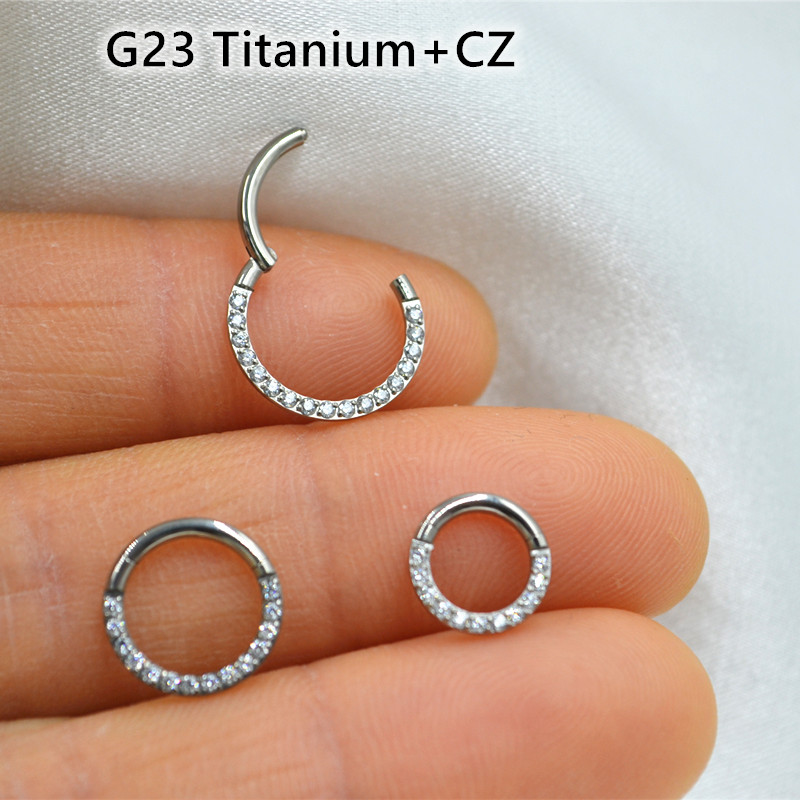 Clicker Ring Seamless - 10 unids/lote G23 titanio nariz sin