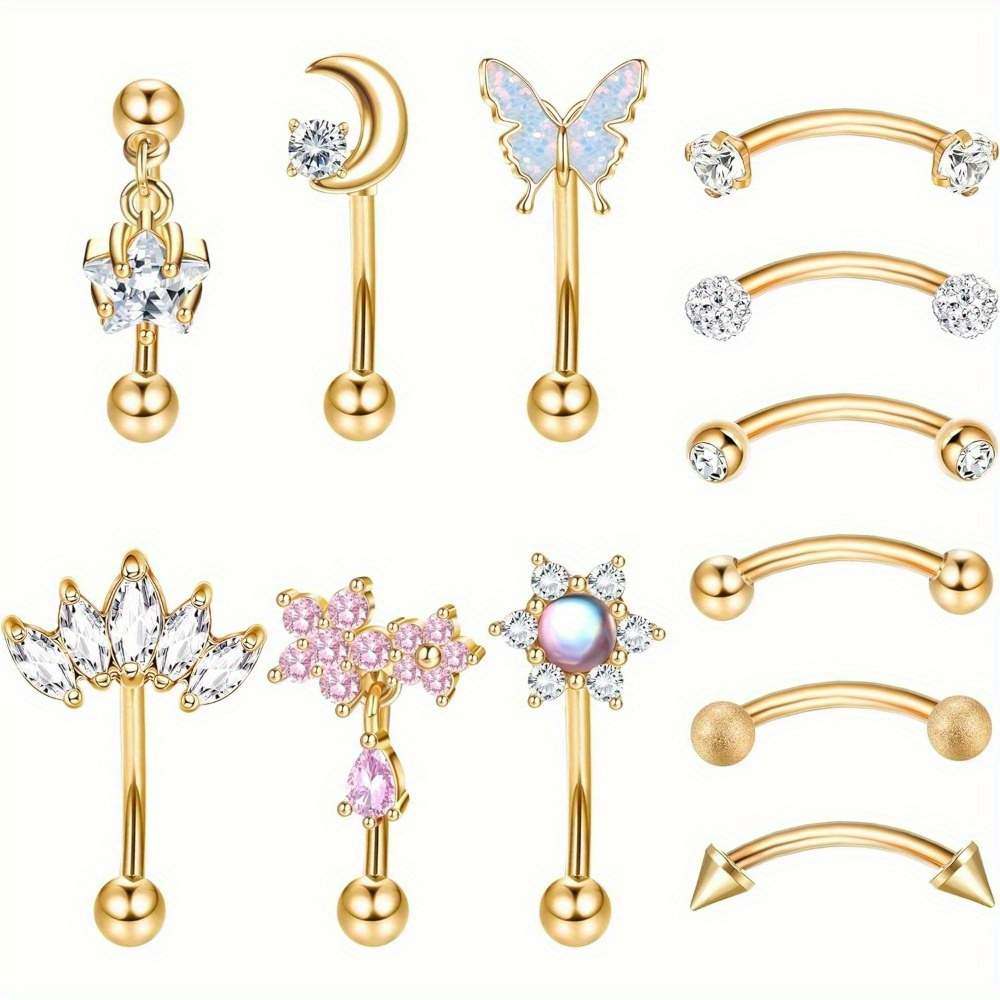 Belly Bar Titanium - Florideco, 1 pieza, Piercing de Rook