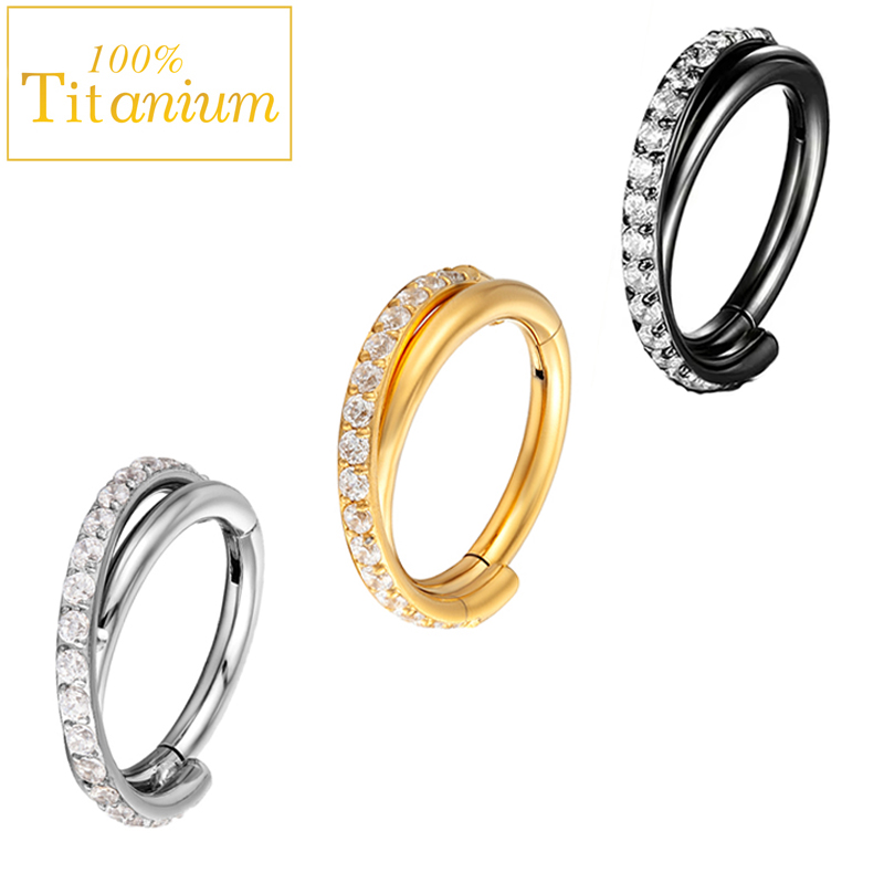 Clicker Ring Seamless - Pendiente de titanio grado G23 para