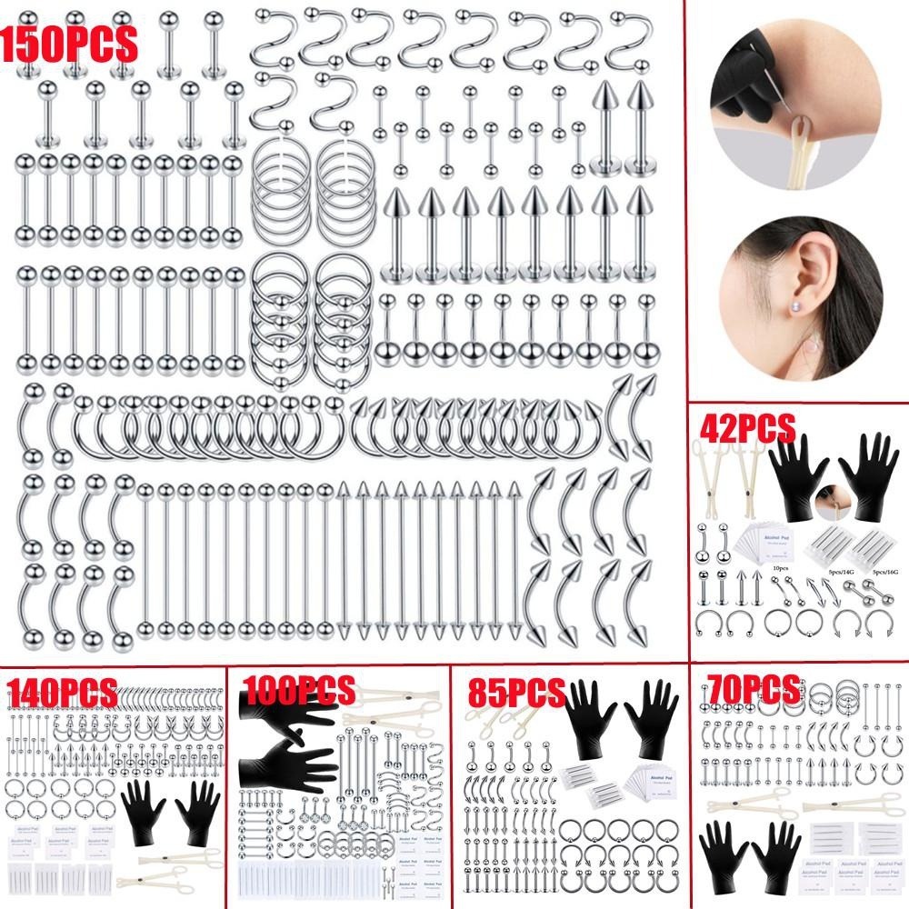 Body Jewelry And Piercing - Kit de 150/140/85/70/42 Piezas para Piercing