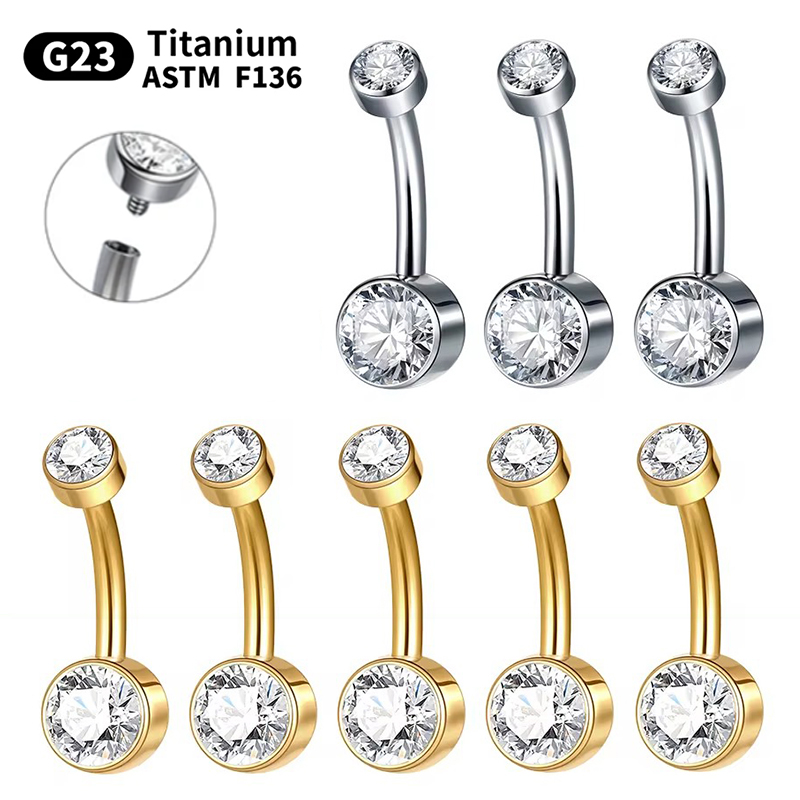 Belly Bar Titanium - 5/10 Uds anillo de ombligo de