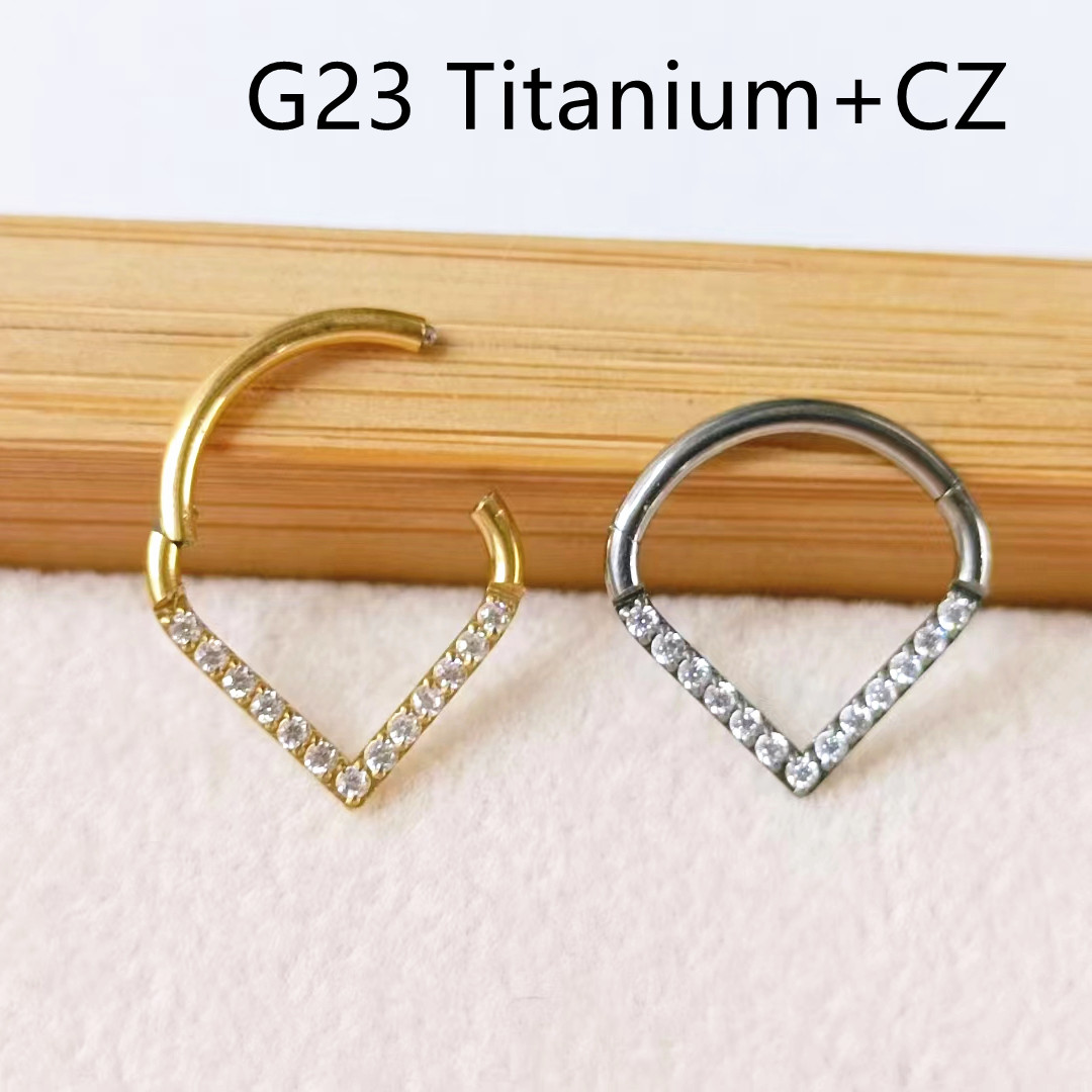 Clicker Ring Seamless - 10 Uds G23 titanio F136 CZ