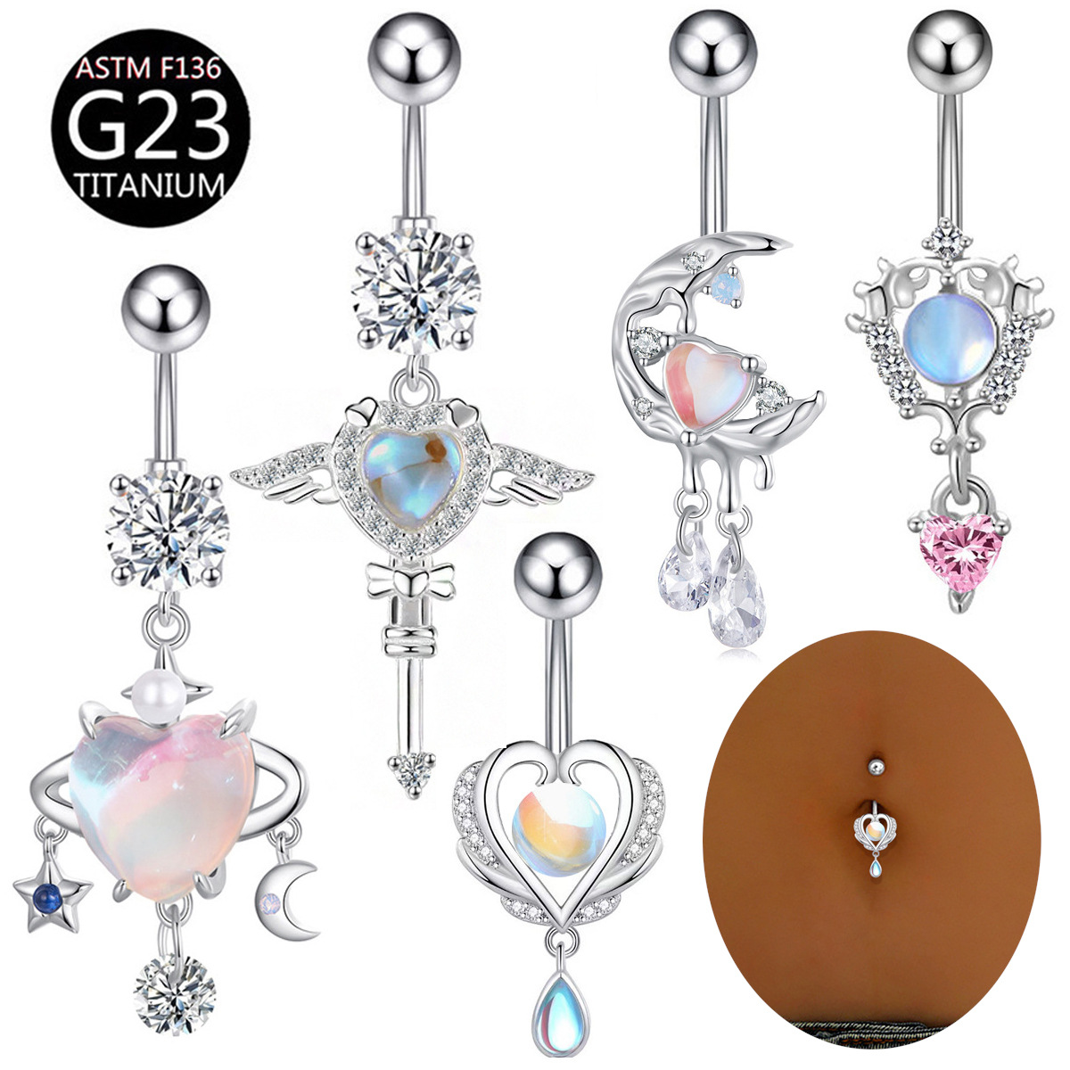 Belly Bar Titanium - Anillos de ombligo de titanio G23