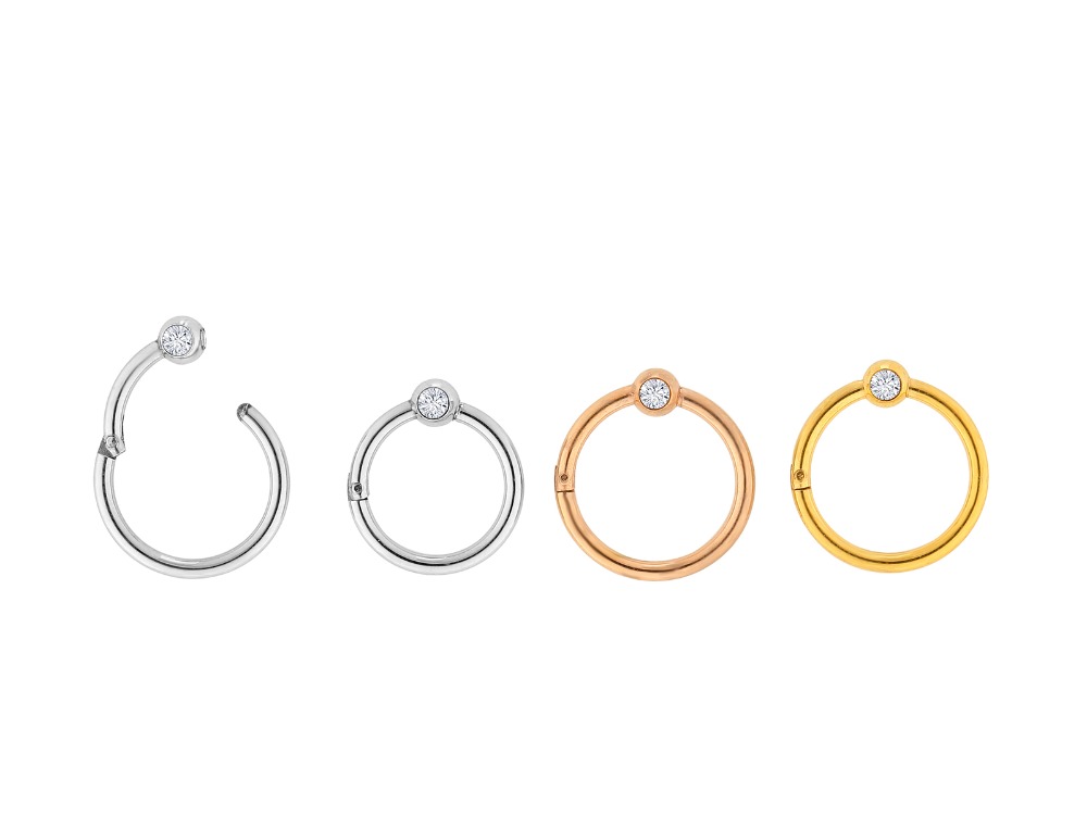 Clicker Ring Seamless - 10 unids/lote gemas de acero quirúrgico