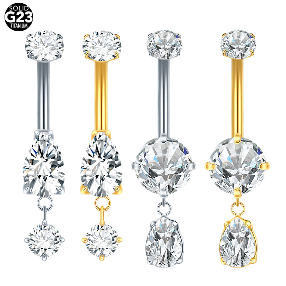 Belly Bar Titanium - 1/5 Uds. Anillos colgantes en forma