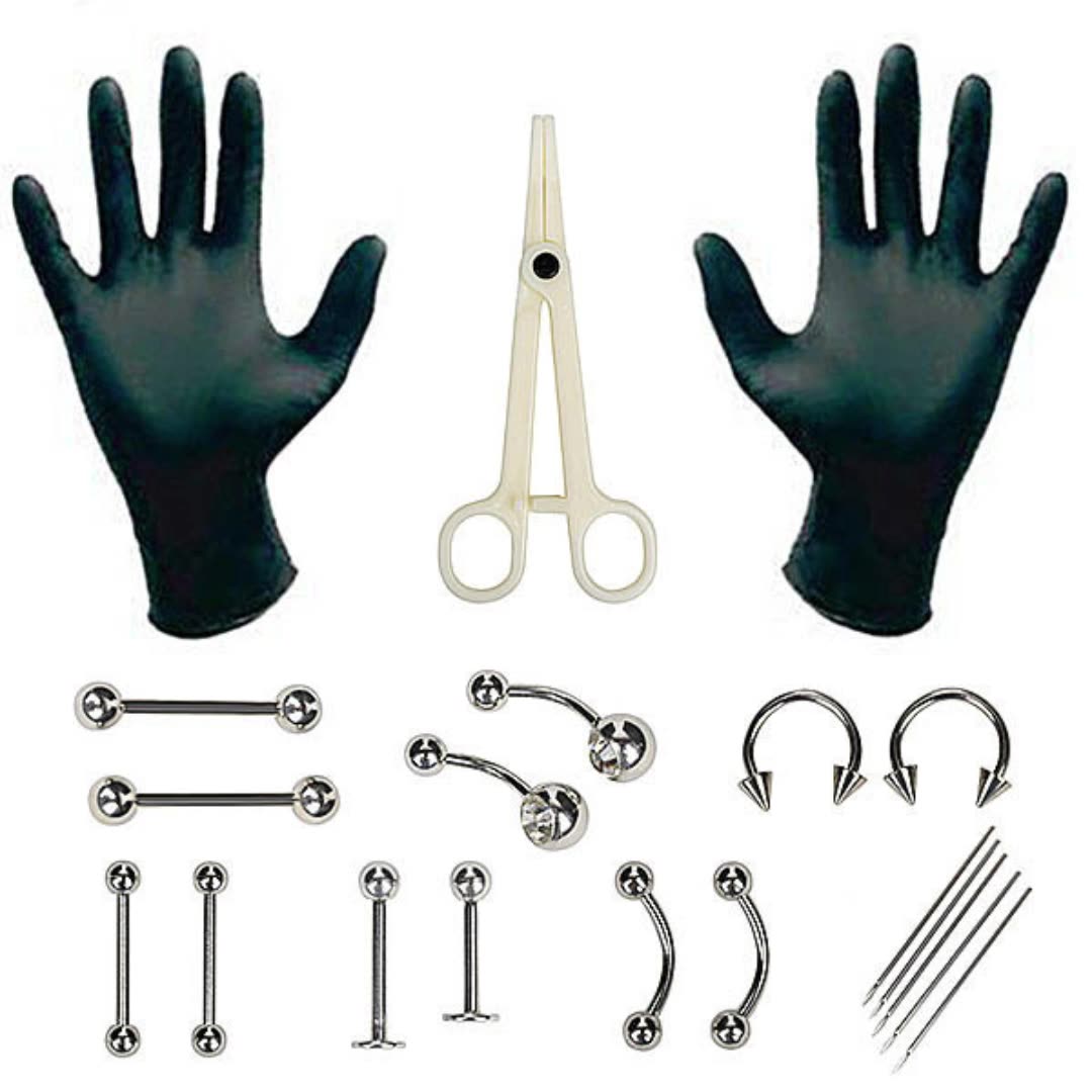 Body Jewelry Kit - 1 Juego de Herramientas Profesionales Desechables