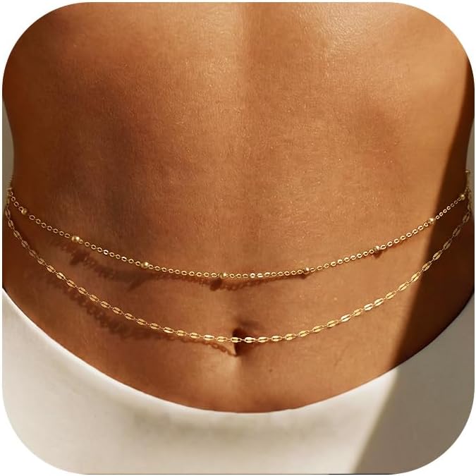 Body Jewelry Online - Cadena de cintura chapada en oro
