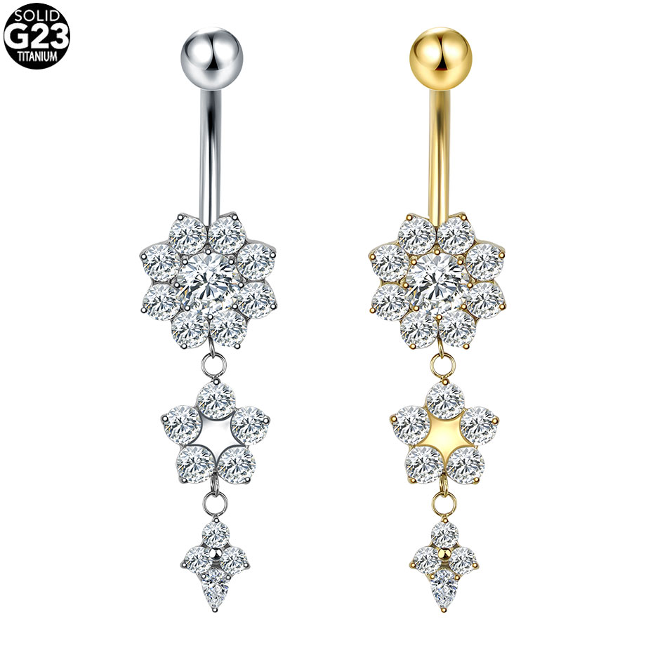 1/5 Uds corazón de titanio CZ  - Belly Bar Titanium reseña y precio