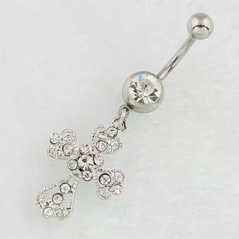 Colgante de Cruz de acero inox - Belly Bar Titanium reseña y precio