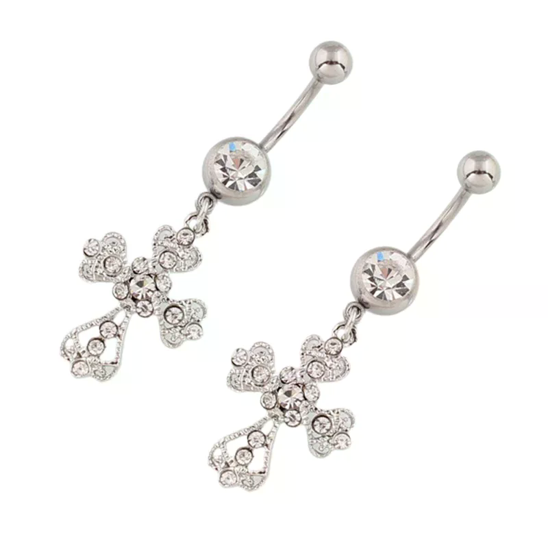 Colgante de Cruz de acero inox - Belly Bar Titanium reseña y precio