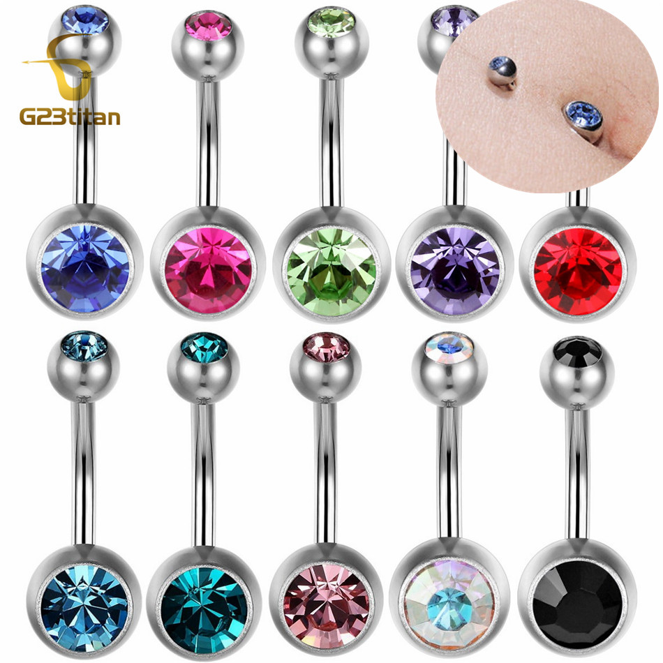 G23Titian 14G 8mm 10mm 12mm an - Belly Bar Titanium reseña y precio