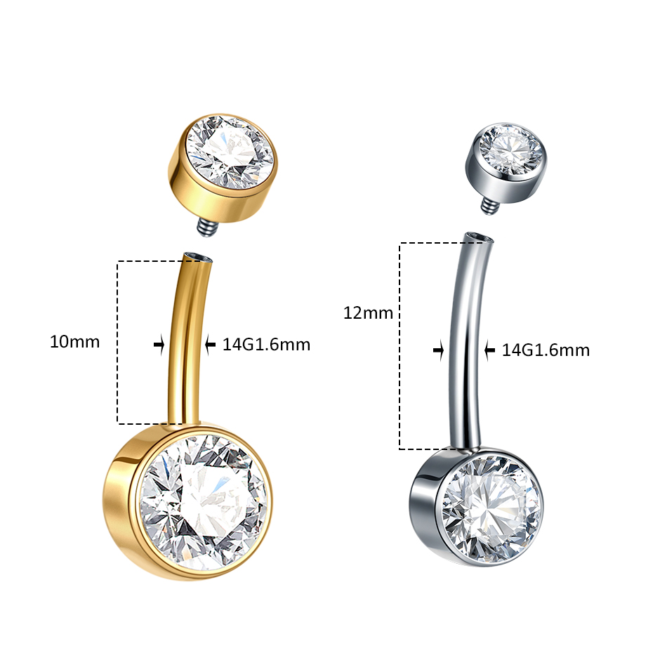 5/10 Uds anillo de ombligo de  - Belly Bar Titanium reseña y precio