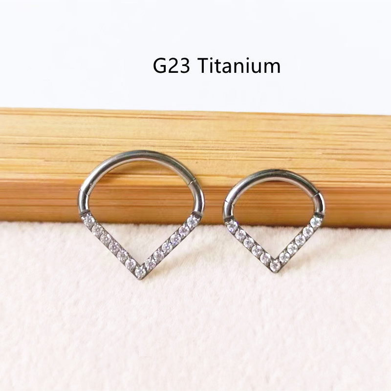10 Uds G23 titanio F136 CZ cor - Clicker Ring Seamless reseña y precio