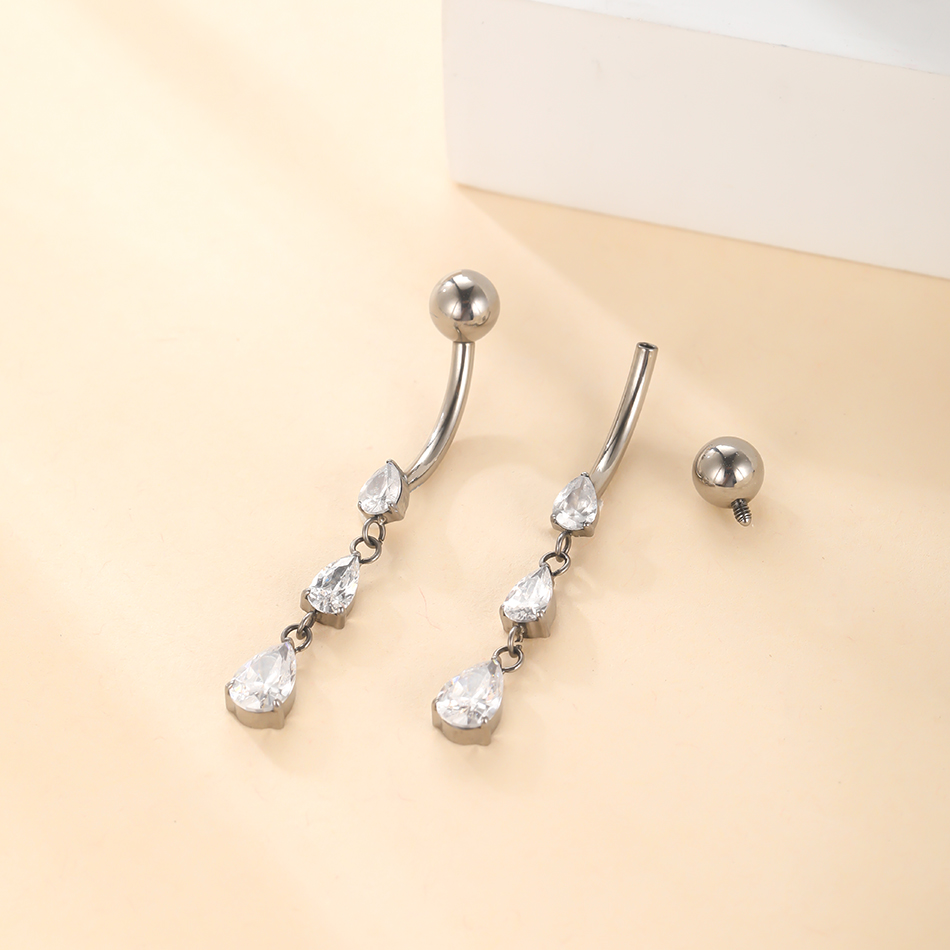 1/5 Uds titanio 14G cuelga CZ  - Belly Bar Titanium reseña y precio