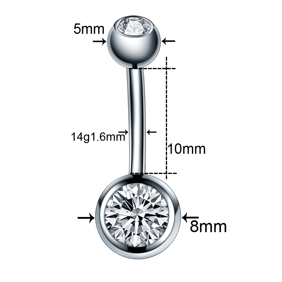 10 unids/lote 14G Piercing de  - Belly Bar Titanium reseña y precio