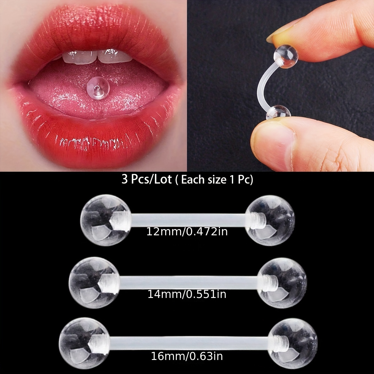 3 unids/set (cada tamaño 1 pie - Body Jewelry Store reseña y precio
