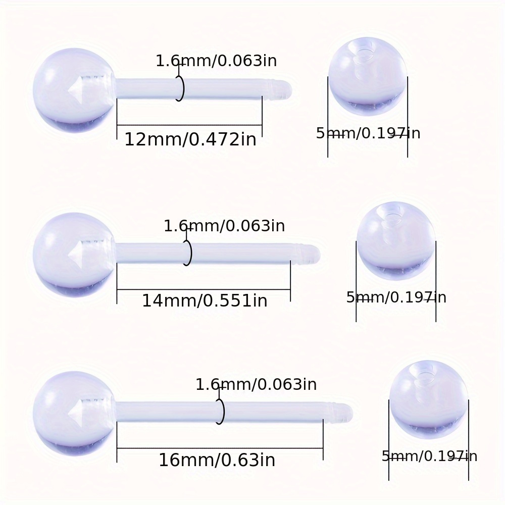 3 unids/set (cada tamaño 1 pie - Body Jewelry Store reseña y precio