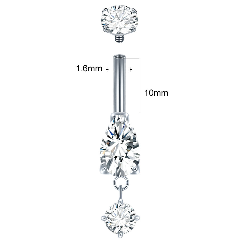 1/5 Uds. Anillos colgantes en  - Belly Bar Titanium reseña y precio