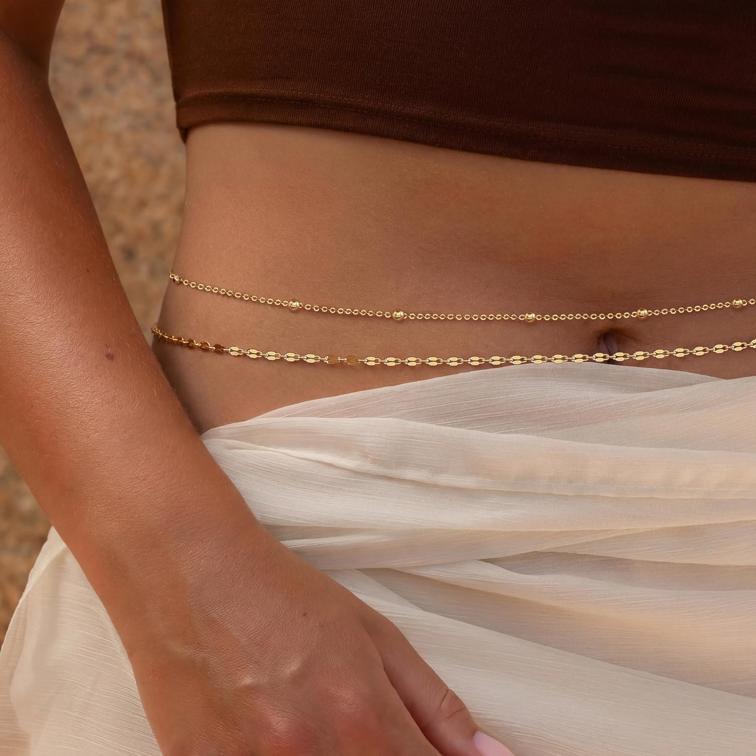 Cadena de cintura chapada en o - Body Jewelry Online reseña y precio